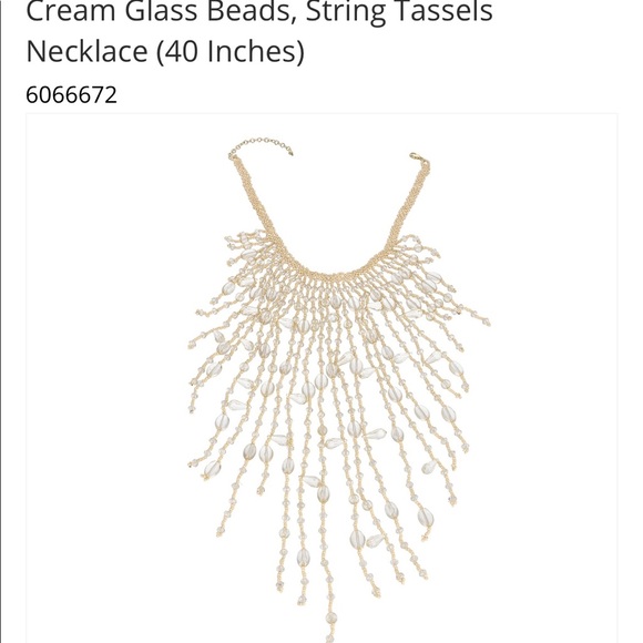 Glass bead tassels necklace - Picture 3 of 4